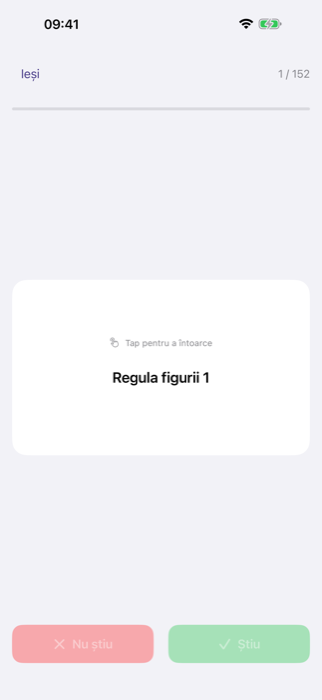 Flashcard cu un termen de memorat